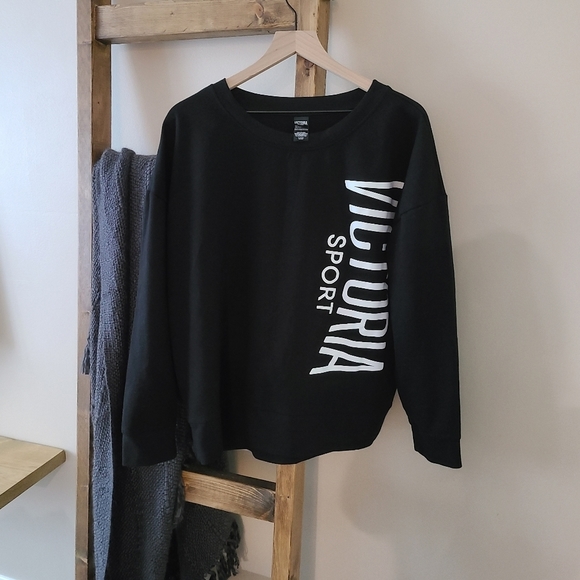 Victoria's Secret Tops - Victoria's Secret Sport Black Crewneck Sweatshirt Size XL